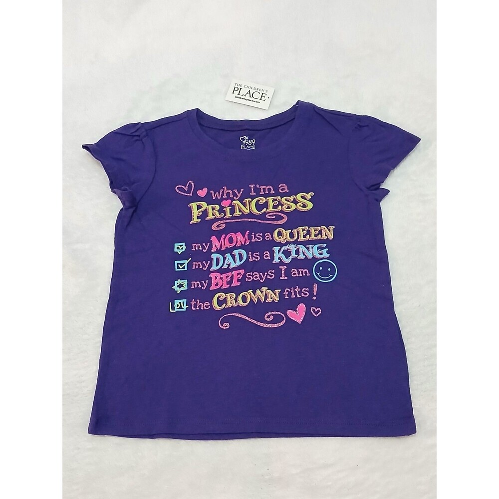 Children's Place Toddler Girl's Short Sleeve Graphic Tee (4T) Samba Plum - NEW!!